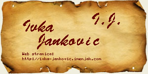 Ivka Janković vizit kartica